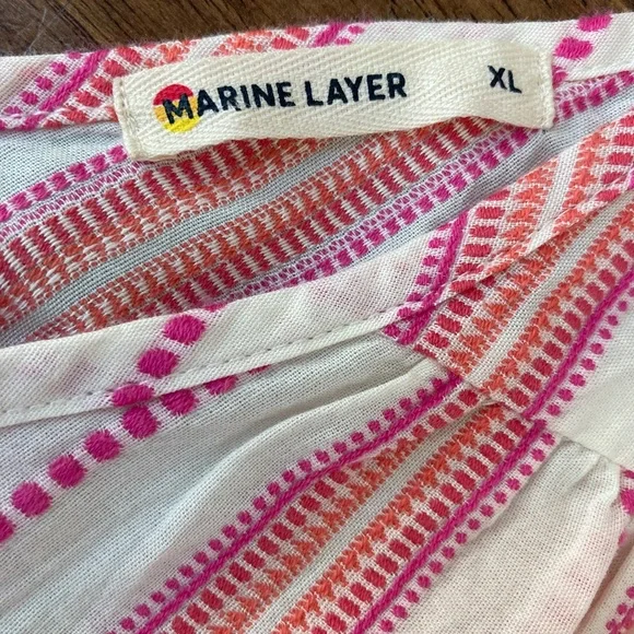 Marine Layer Corinne Tiered Cotton Maxi Dress Size XL Cotton Coastal Vacation - Picture 5 of 8